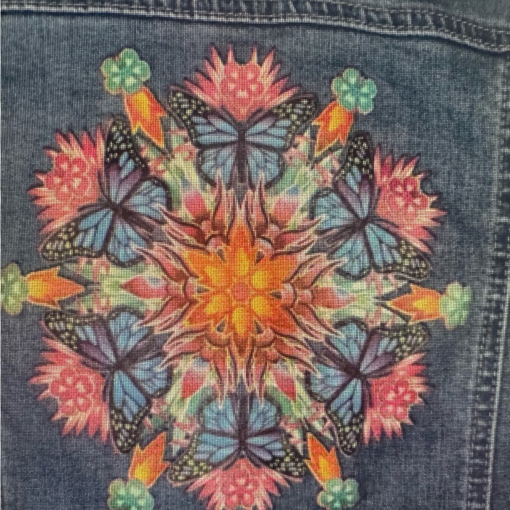 Disney Encanto Embroidered Denim Jacket with Colorful Mandala - Picture 3 of 6